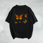 Retro butterfly casual short-sleeved T-shirt