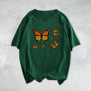 Retro butterfly casual short-sleeved T-shirt