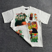 Casual sports college style printed T-shirt