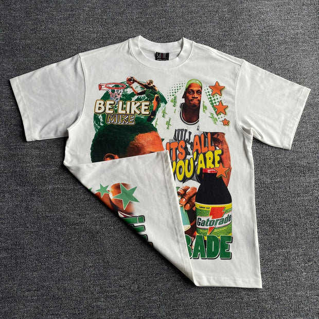 Casual sports college style printed T-shirt