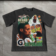 Casual sports college style printed T-shirt