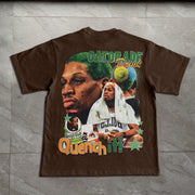Casual sports college style printed T-shirt