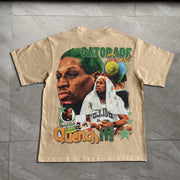 Casual sports college style printed T-shirt