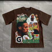 Casual sports college style printed T-shirt