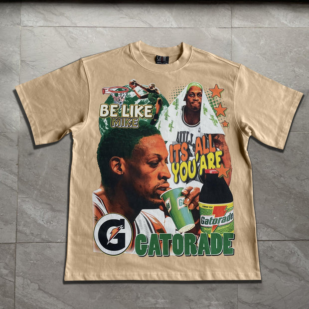 Casual sports college style printed T-shirt