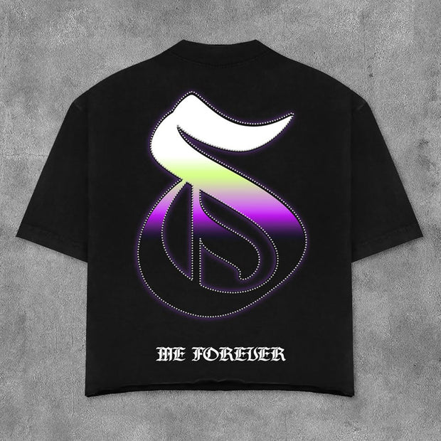 Fashion Free Print Short Sleeve T-Shirt