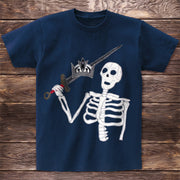 Personalized skull print short-sleeved T-shirt