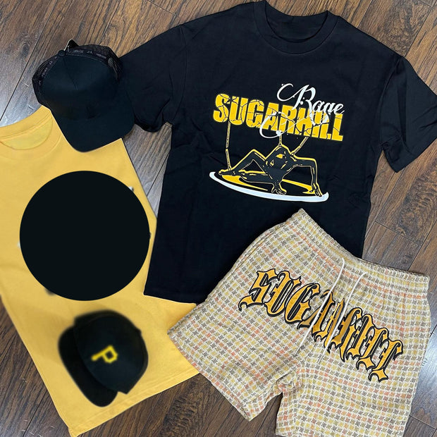 Retro trendy brand printed street short-sleeved suit