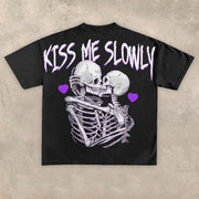 casual skull print T-shirt
