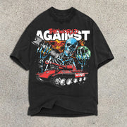 Skull Tank Print Short Sleeve T-Shirt