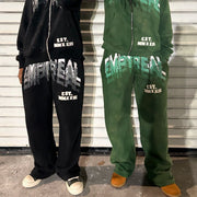 Casual Street Retro College Wide Leg Sweatpants