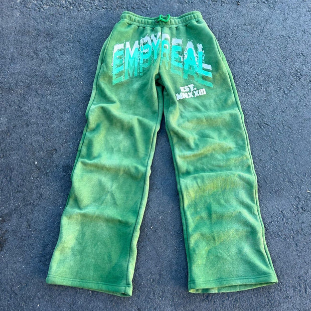 Casual Street Retro College Wide Leg Sweatpants