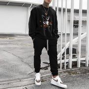 Casual personality pattern fashion sweatshirt and trousers multicolor suit