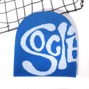 Personalized all-match SOG letter jacquard knitted hat