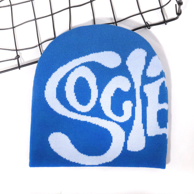 Personalized all-match SOG letter jacquard knitted hat