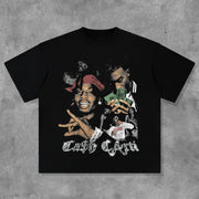 Punk Character Letters Print Short Sleeve T-Shirt