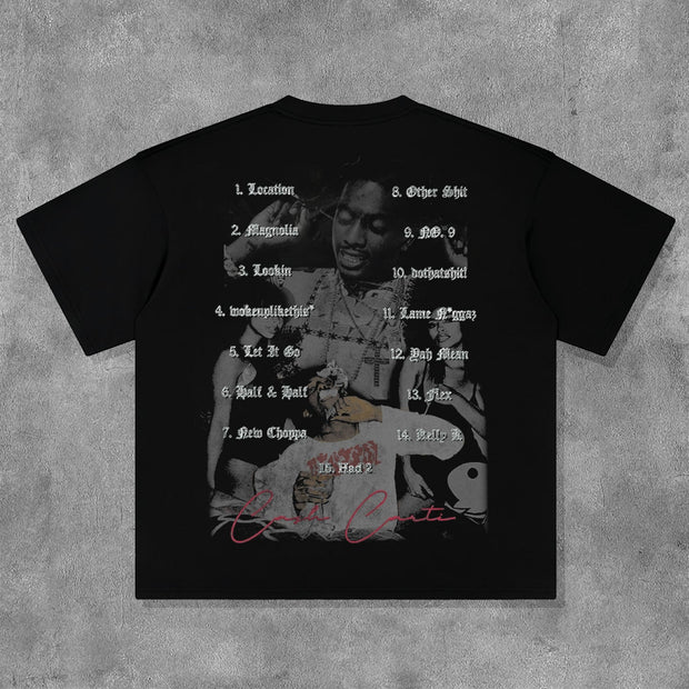Punk Character Letters Print Short Sleeve T-Shirt