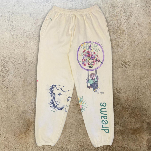 College style casual men's printed basic trousers