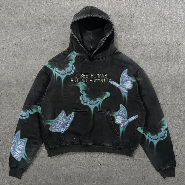 I See Humans But No Humanity Print Long Sleeve Hoodies