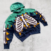 Contrast Color Trendy Retro Casual Hoodie