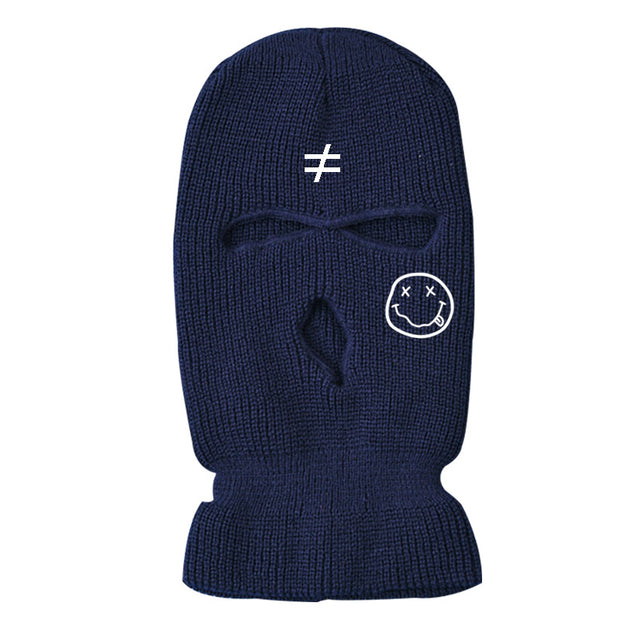 Warm knitted hat ski mask three-hole hat