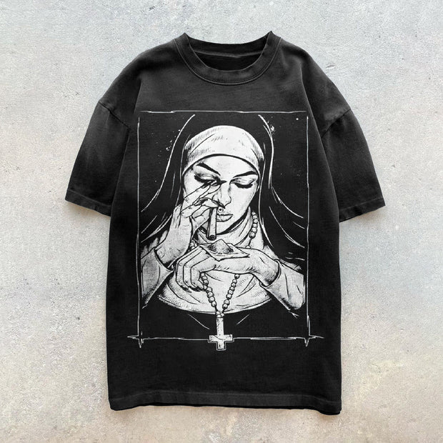 Vintage Print Fashion Street T-Shirt