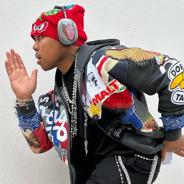 Vintage patchwork Marilyn Monroe zip-up hoodie