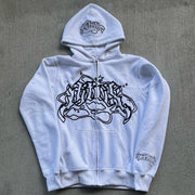Stellar Print Long Sleeve Zipper Hoodies