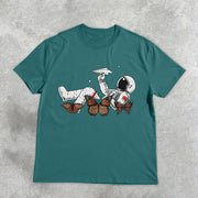 Astronaut Butterfly Design Vintage T-Shirt