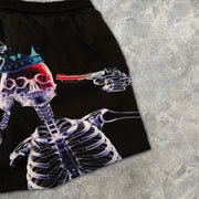 Personalized skull print street style men's shorts