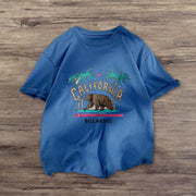 Big bear cartoon print retro T-shirt