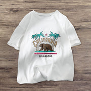 Big bear cartoon print retro T-shirt
