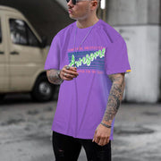 English alphabet print couple loose short sleeve T-shirt
