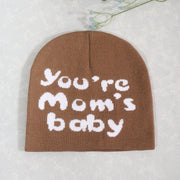 Knitted pullover English letter Y2K jacquard men's and women's hats