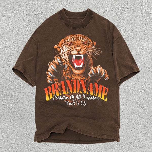 Cheetah Graphic Print Short Sleeve T-Shirt