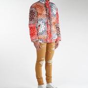 Casual street style personality men's cashew cotton jacket