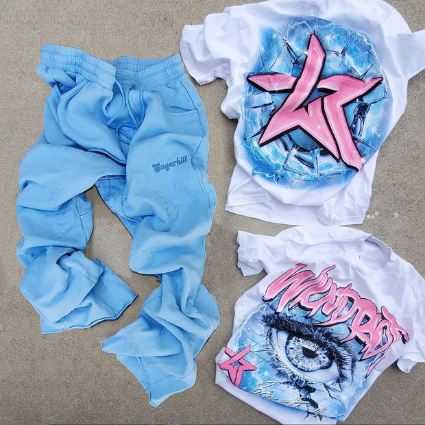 God's Eye T-shirt and trousers two-piece set
