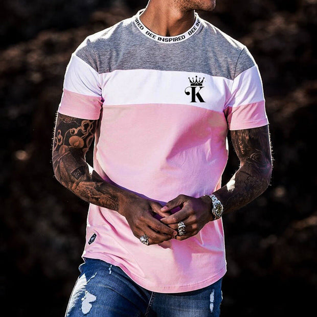 Casual round neck short sleeve digital printed T-shirt