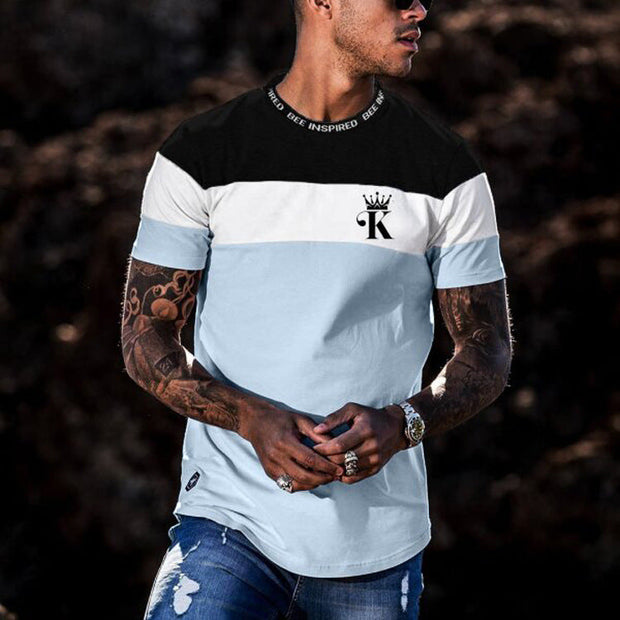 Casual round neck short sleeve digital printed T-shirt