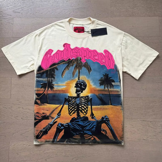 Oversized skull print T-shirt