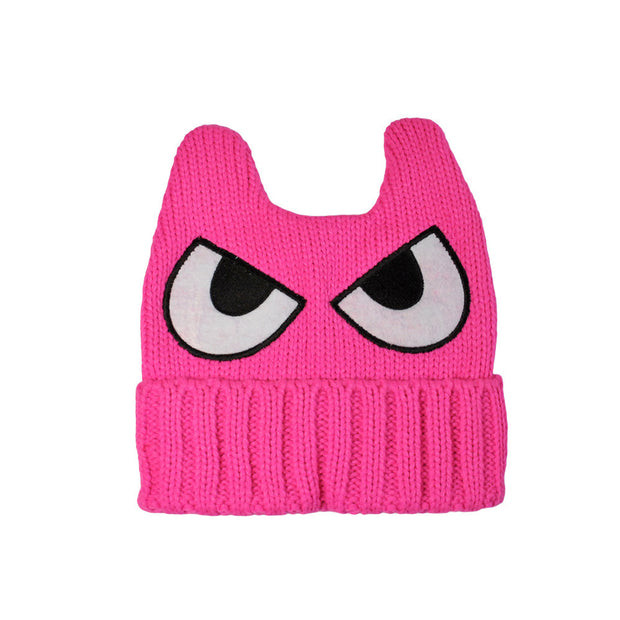 Eye embroidery devil horn hat