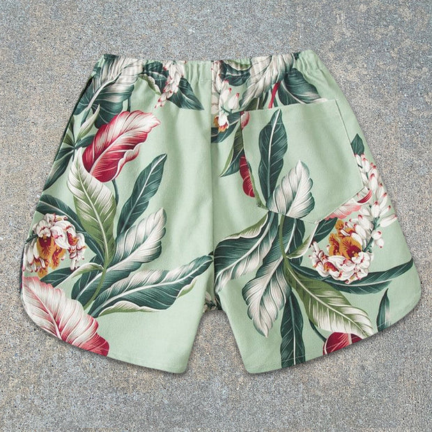 Botanical pattern men's shorts