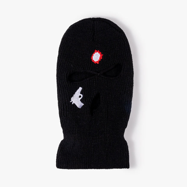 Street Couple Embroidered Three-Hole Beanie