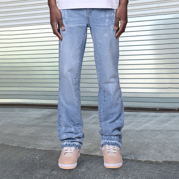 Fashionable casual blue loose trousers