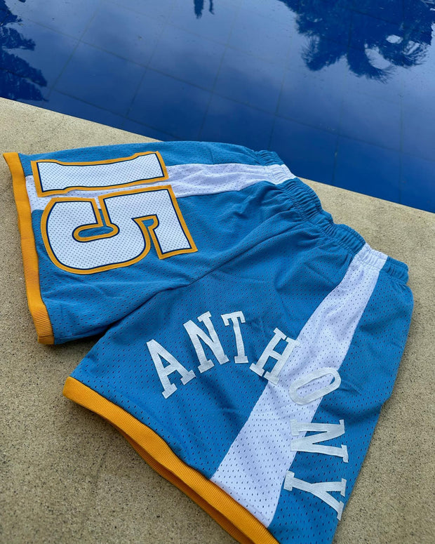 Stylish sports style contrast color shorts