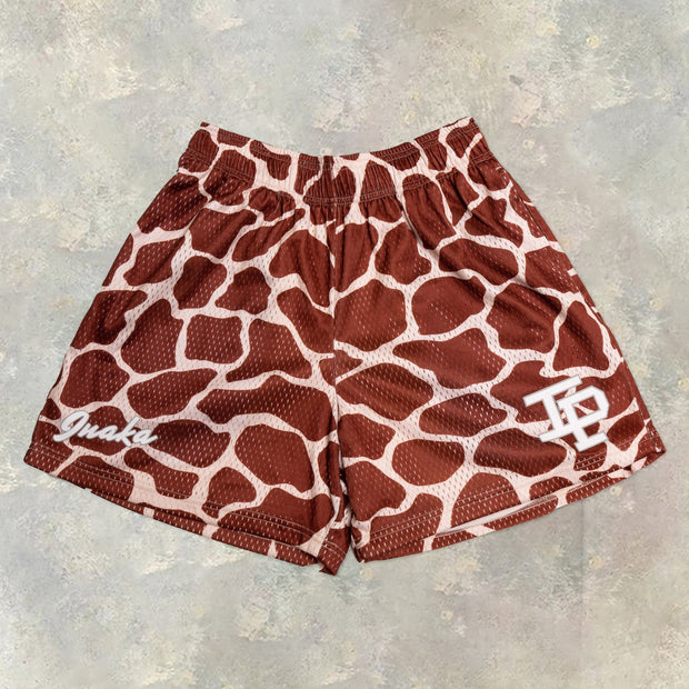 Sleek Casual Printed Mesh Track Shorts