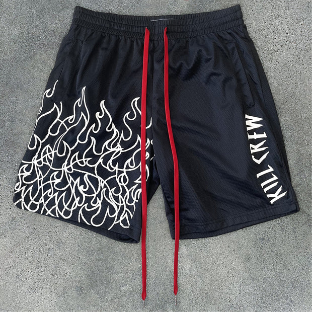 Casual Flame Retro Street Hip Hop Shorts