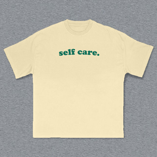 Rapper Self Care Print Short Sleeve T-Shirt