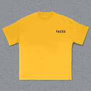 Faces Print Short Sleeve T-Shirt