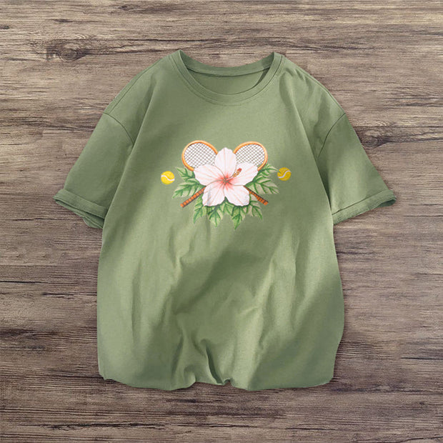 Tide brand flower-shaped loose short-sleeved T-shirt